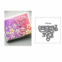 New Sending Love Heart Lace Script 2023 Metal Cutting Dies for Scrapbooking Background and Card Making Embossing Craft No Stamps
