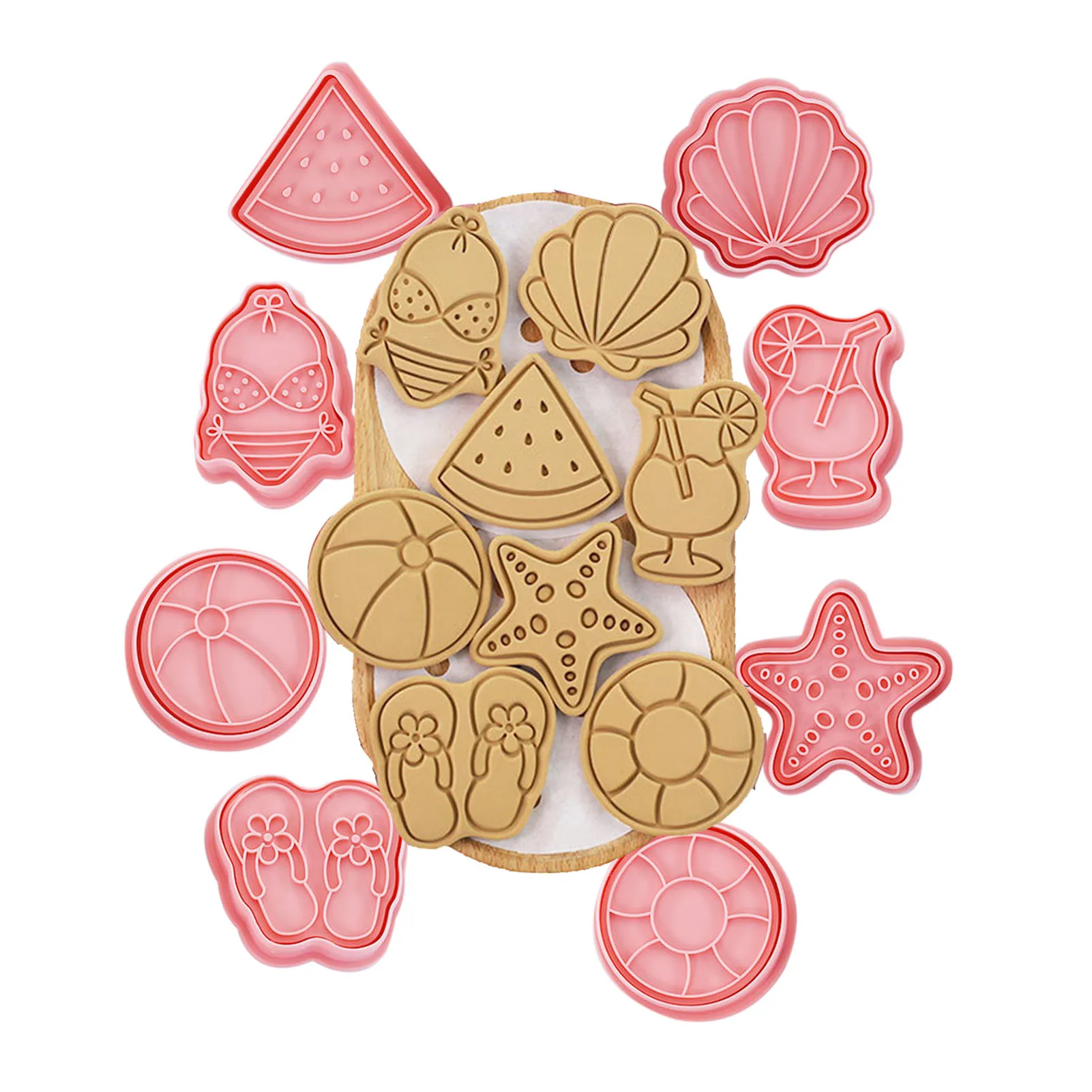 Beach Cookie Stamped Molds Summer Beach Holiday Fondant PP Mold Stamped Biscuit Cutters For Theme Cake Biscuit Chocolate Candy
Beach Cookie Stamped Molds Summer Beach Holiday Fondant PP Mold Stamped Biscuit Cutters For Theme Cake Biscuit Chocolate Candy