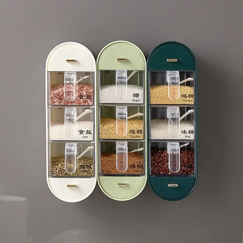 New Wall Mounted Condiment Box Household Integrated Multi Grid Condiment Storage Box Moistureproof Condiment Tank Hole Free
New Wall Mounted Condiment Box Household Integrated Multi Grid Condiment Storage Box Moistureproof Condiment Tank Hole Free