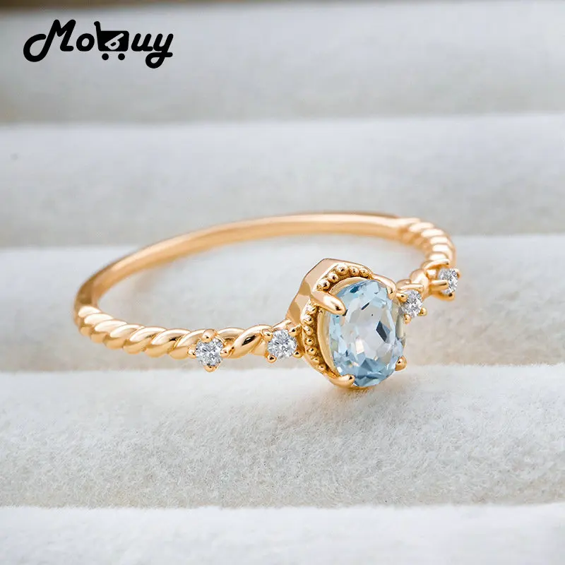 

Женское Обручальное кольцо с голубым топазом, серебро 925 пробы