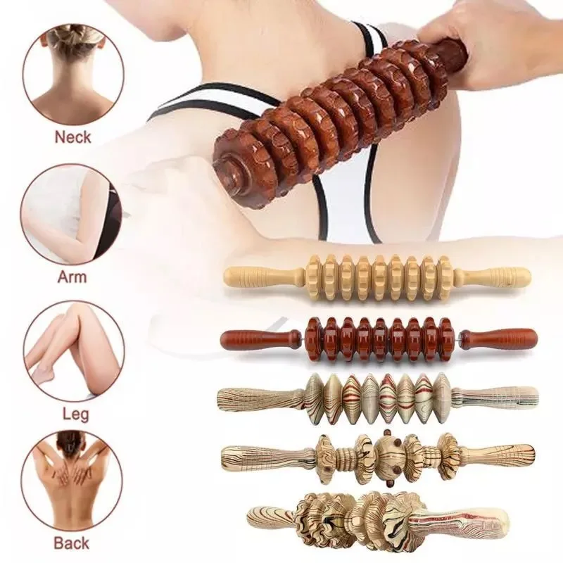 

Wooden Curved Roller Massager Manual Wood Massage Stick Waist Thigh Anti Cellulite Muscle Pain Relief & Recovery Body Massager