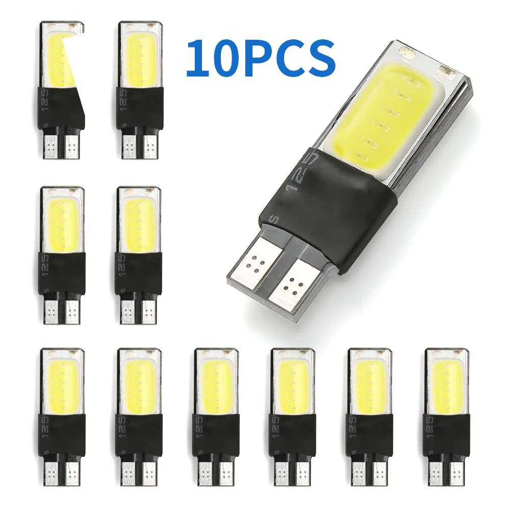 10pcs T10 Car LED Bulb COB Wedge Clearance Lamp Auto Interior Map Reading License Plate Light Bulb 168 194 DC 12V White
10pcs T10 Car LED Bulb COB Wedge Clearance Lamp Auto Interior Map Reading License Plate Light Bulb 168 194 DC 12V White
