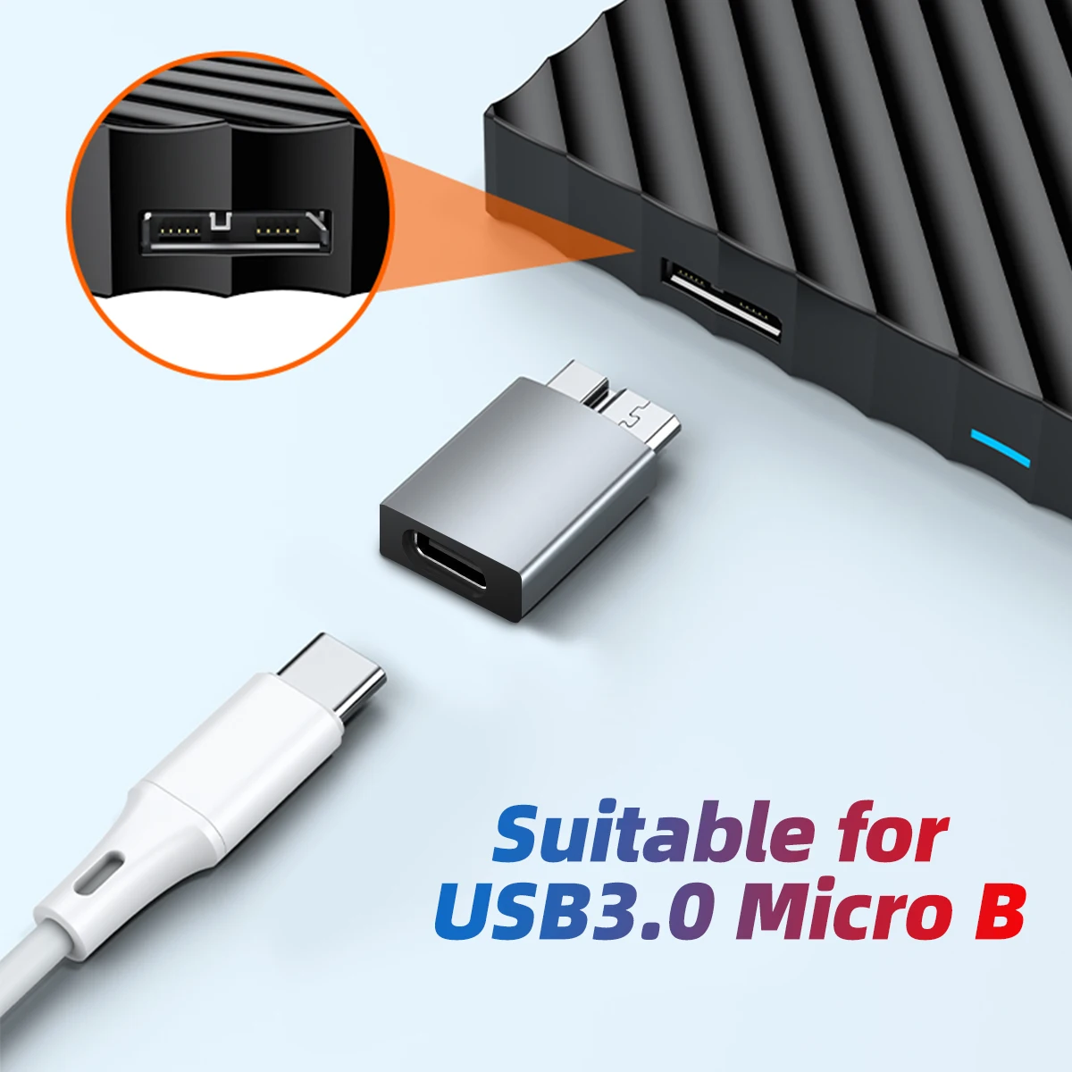 Micro B USB C 3 0 штекер к гнезду типа адаптер Type-C USB3.0 разъем для внешнего жесткого диска
