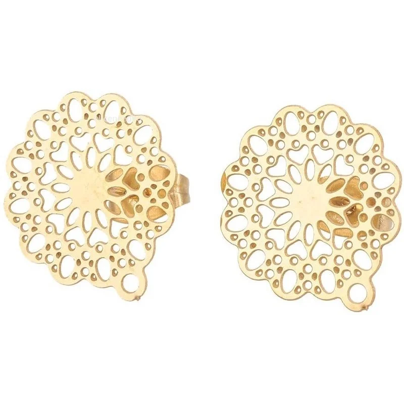 100pcs Stainless Steel Stud Earring Posts Back Set with Loop Golden Flower Earring Pad Base Butterfly Stopper for Jewelry Making
100pcs Stainless Steel Stud Earring Posts Back Set with Loop Golden Flower Earring Pad Base Butterfly Stopper for Jewelry Making