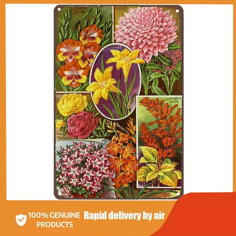 Retro Metal Tin Sign Rustic Wall Art Poster Plaque Vegetable And Flower Seeds Plant Bloom Floral Park Country Home Decor
Retro Metal Tin Sign Rustic Wall Art Poster Plaque Vegetable And Flower Seeds Plant Bloom Floral Park Country Home Decor