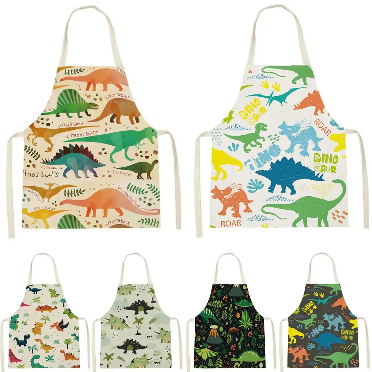 Фартук женский из хлопка и льна с принтом динозавра
Фартук женский из хлопка и льна с принтом динозавра
