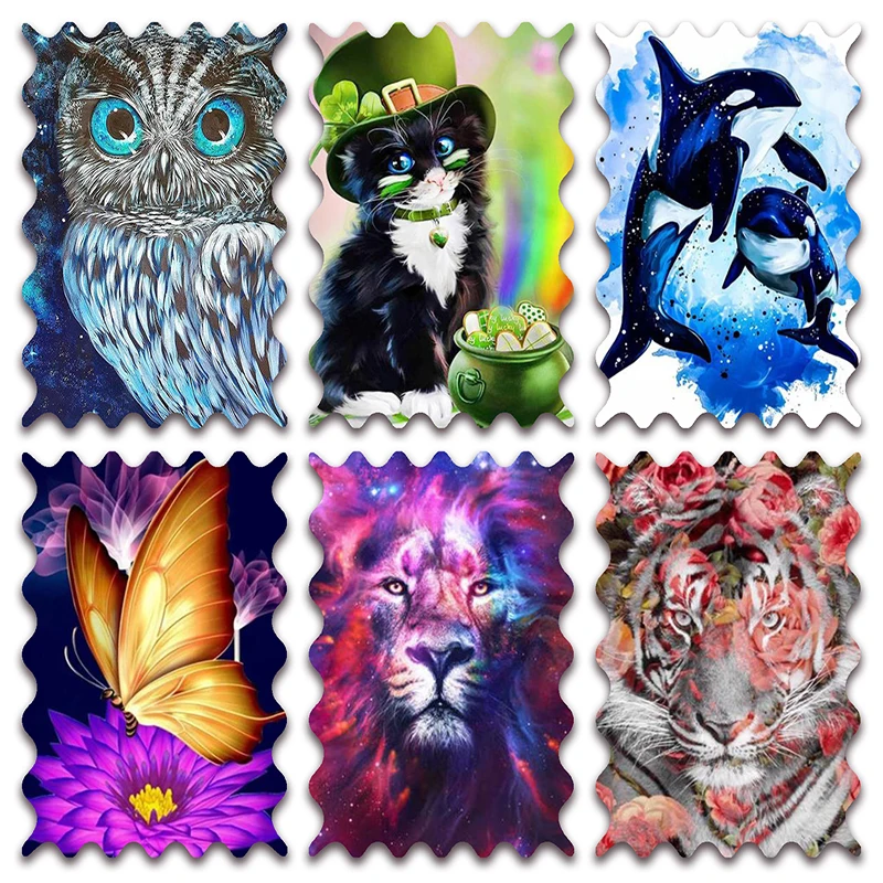 

New Full Diamond painting mosaic embroidery Cross stitch Animal Owl cat whale butterfly lion tiger dog deer bird Home decor E292