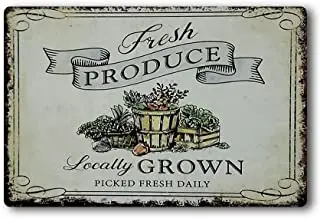 Gifts Fresh Produce Retro Tin Sign Décor Vintage Inspired Metal Sign to Display in Your Home Bar, Garage, or Restaurant
Gifts Fresh Produce Retro Tin Sign Décor Vintage Inspired Metal Sign to Display in Your Home Bar, Garage, or Restaurant