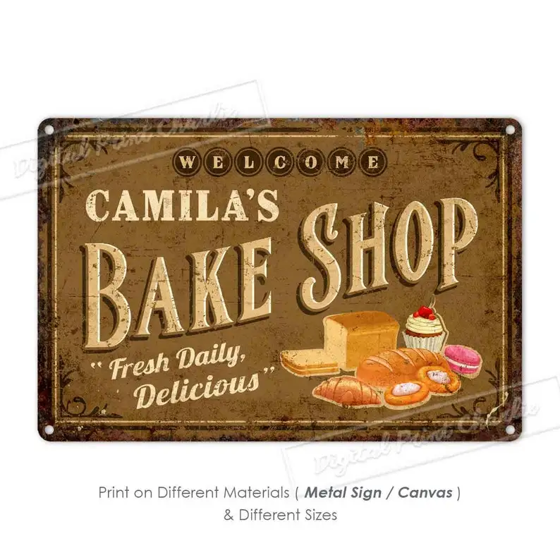 Bake Shop Sign Kitchen Decor Baking Gife Personalised Gifts Aluminum Metal Sign 8x12 12x18
Bake Shop Sign Kitchen Decor Baking Gife Personalised Gifts Aluminum Metal Sign 8x12 12x18