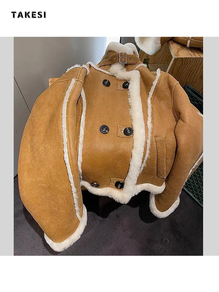 2022 зимние пальто, женское плотное пальто из овчины, куртка из искусственной овечьей кожи, мотоциклетная куртка, уличная одежда, свободная ретро-куртка для дам
2022 зимние пальто, женское плотное пальто из овчины, куртка из искусственной овечьей кожи, мотоциклетная куртка, уличная одежда, свободная ретро-куртка для дам