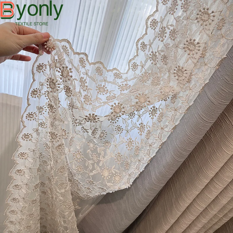 Romantic Princess Style Embossed Cream Jacquard Curtains for Bedroom Living Room Customized Lace Embroidered Window Screen
Romantic Princess Style Embossed Cream Jacquard Curtains for Bedroom Living Room Customized Lace Embroidered Window Screen