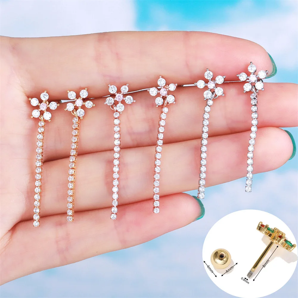 1Pcs Fashion Stainless Steel Long Dangle Helix Cartilage Earring Flower Heart Drop Pendant Earrings For Women Ear Piercing Stud
1Pcs Fashion Stainless Steel Long Dangle Helix Cartilage Earring Flower Heart Drop Pendant Earrings For Women Ear Piercing Stud