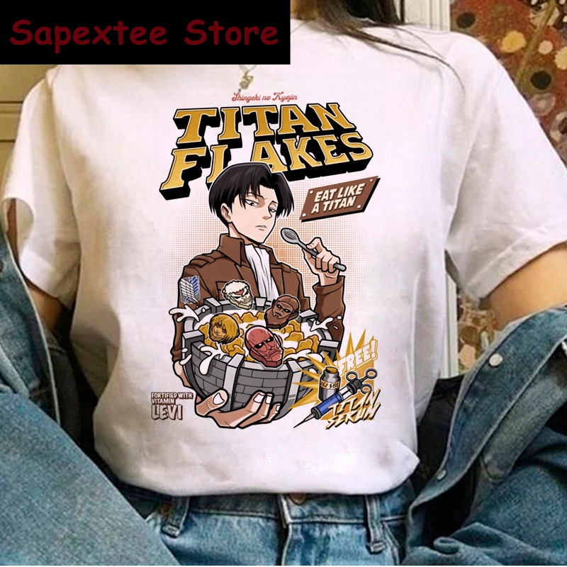Hot Japanese Anime Attack on Titan T Shirt Women Kawaii Harajuku Cartoon Titans Attack Shingeki No Kyojin Graphic Tees Female
Hot Japanese Anime Attack on Titan T Shirt Women Kawaii Harajuku Cartoon Titans Attack Shingeki No Kyojin Graphic Tees Female