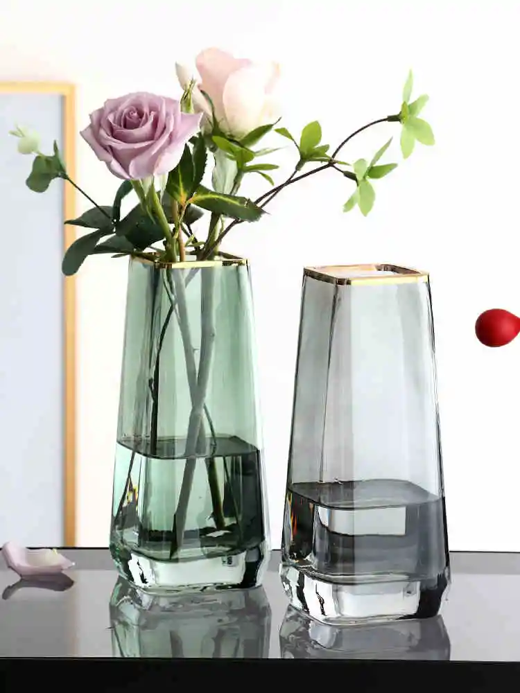 Nordic Style Vase Square Mouth Glass Vases Transparent Gold Painting Flower Arrangement Pot Dried Flowers Ornaments Home Decor
Nordic Style Vase Square Mouth Glass Vases Transparent Gold Painting Flower Arrangement Pot Dried Flowers Ornaments Home Decor