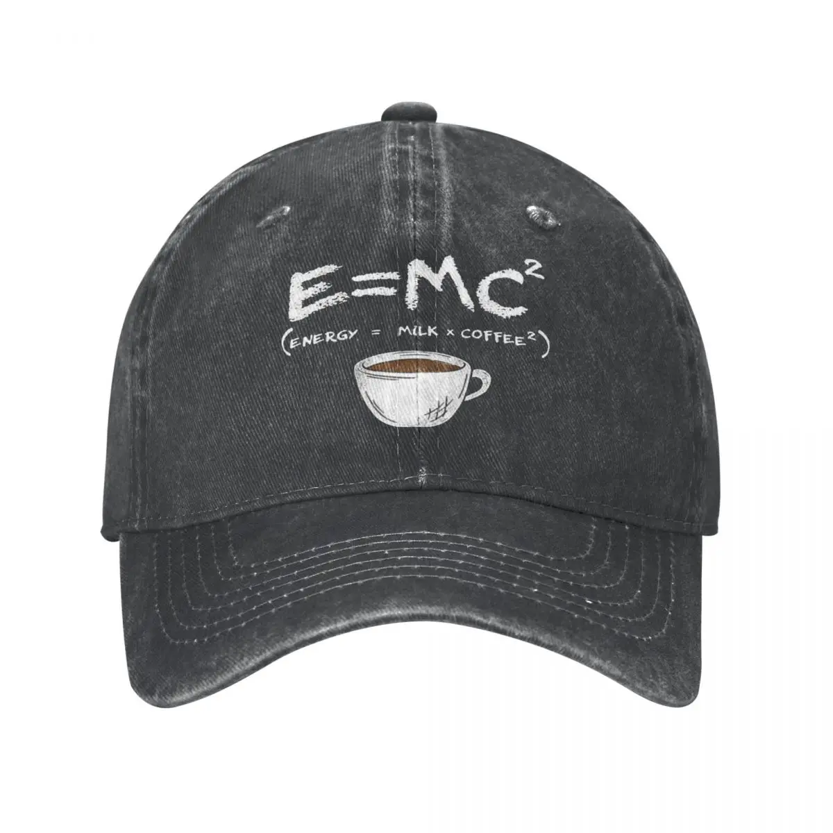 

Vintage Energy=Milk+Coffee Baseball Caps Unisex Style Distressed Denim Sun Cap E=MC Outdoor Workouts Hats Cap