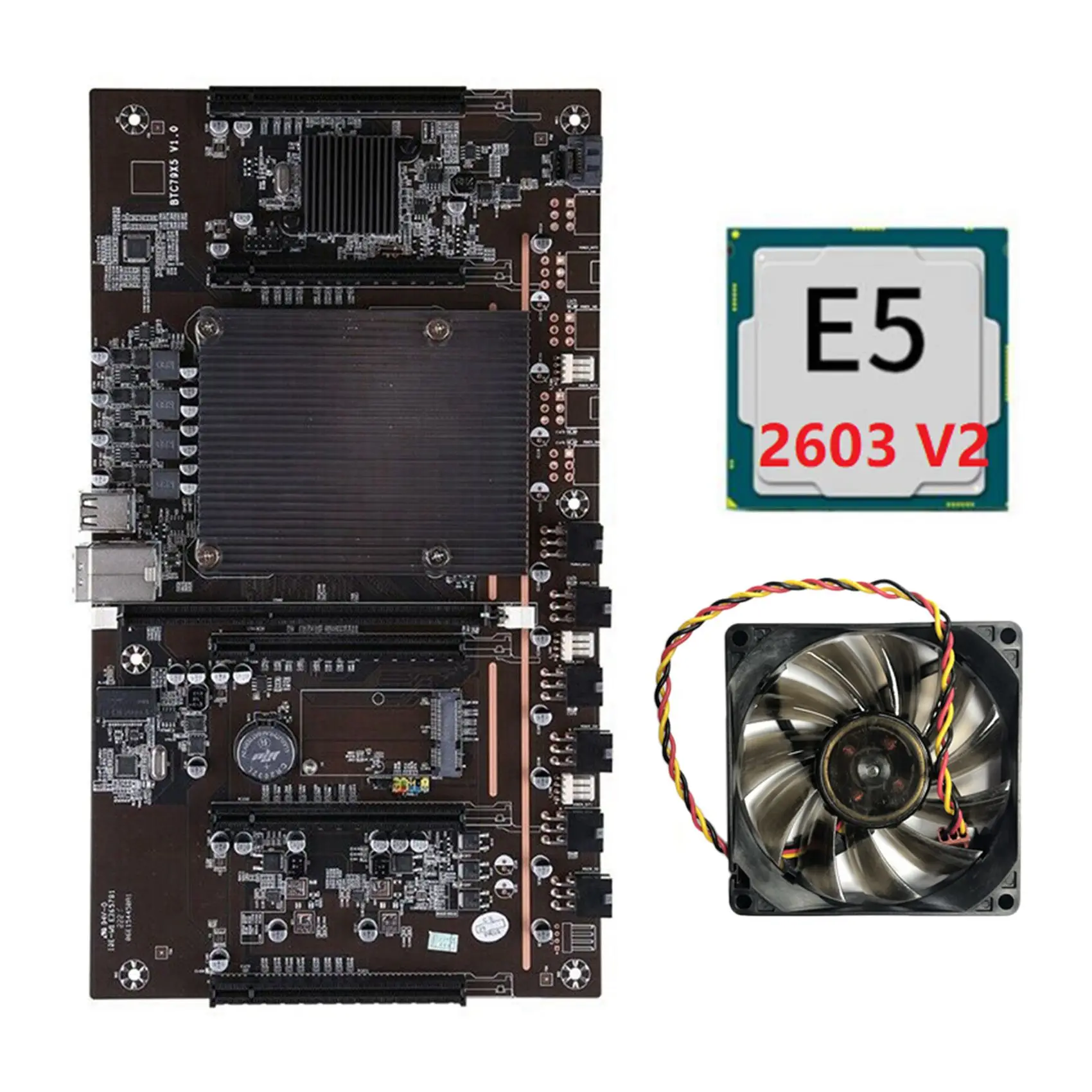 H61 X79 BTC Miner Motherboard with E5 2603 V2 CPU+Cooling Fan LGA 2011 DDR3 Support 3060 3070 3080 Graphics Card
H61 X79 BTC Miner Motherboard with E5 2603 V2 CPU+Cooling Fan LGA 2011 DDR3 Support 3060 3070 3080 Graphics Card