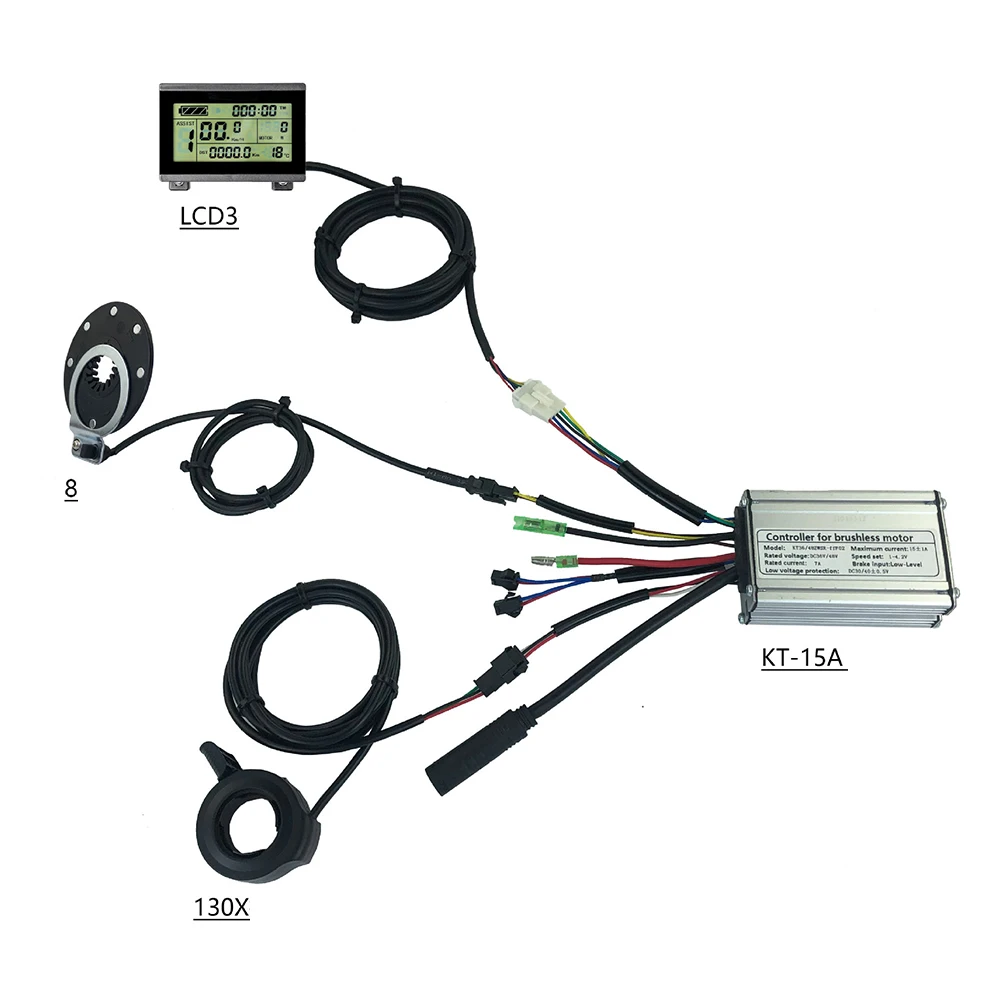E-bike KT 36V/48V 250W 15A Controller/WP+LCD3 Display+8 Sensor+Thumb Throttle Scooter Bike Parts Electric Bicycle Accessories
E-bike KT 36V/48V 250W 15A Controller/WP+LCD3 Display+8 Sensor+Thumb Throttle Scooter Bike Parts Electric Bicycle Accessories