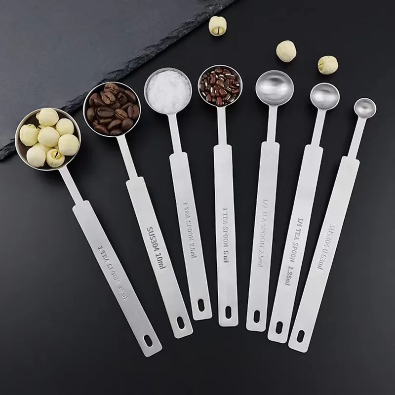 

1.25/2.5/5/7.5/10/15ml Measuring Spoons Stainless Steel Coffee Powder Spice Measure Scoop Kitchen Baking Tools Multipurpose