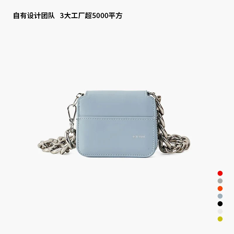 

2023 Card Bag Women's Bag Ka Chunky Chain Bag One Shoulder Diagonal Bag Patent Leather New Casual Bag