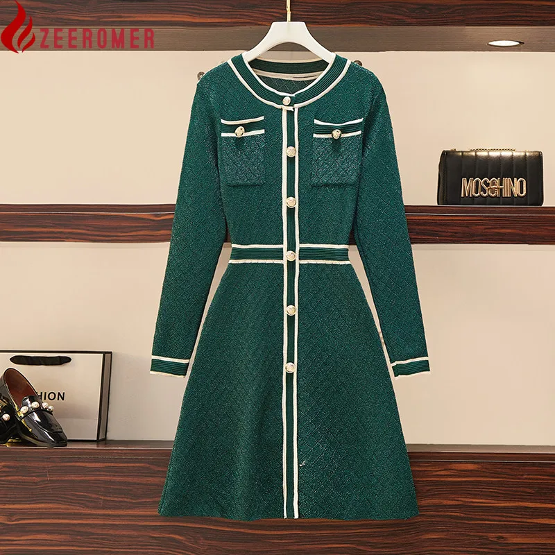 ZEEROMER L-4XL Women Fashion Shiny Kint Dress Vestido Spring Autumn 2022 Long Sleeve O Veck Button Stripe Sweater Dresses
ZEEROMER L-4XL Women Fashion Shiny Kint Dress Vestido Spring Autumn 2022 Long Sleeve O Veck Button Stripe Sweater Dresses