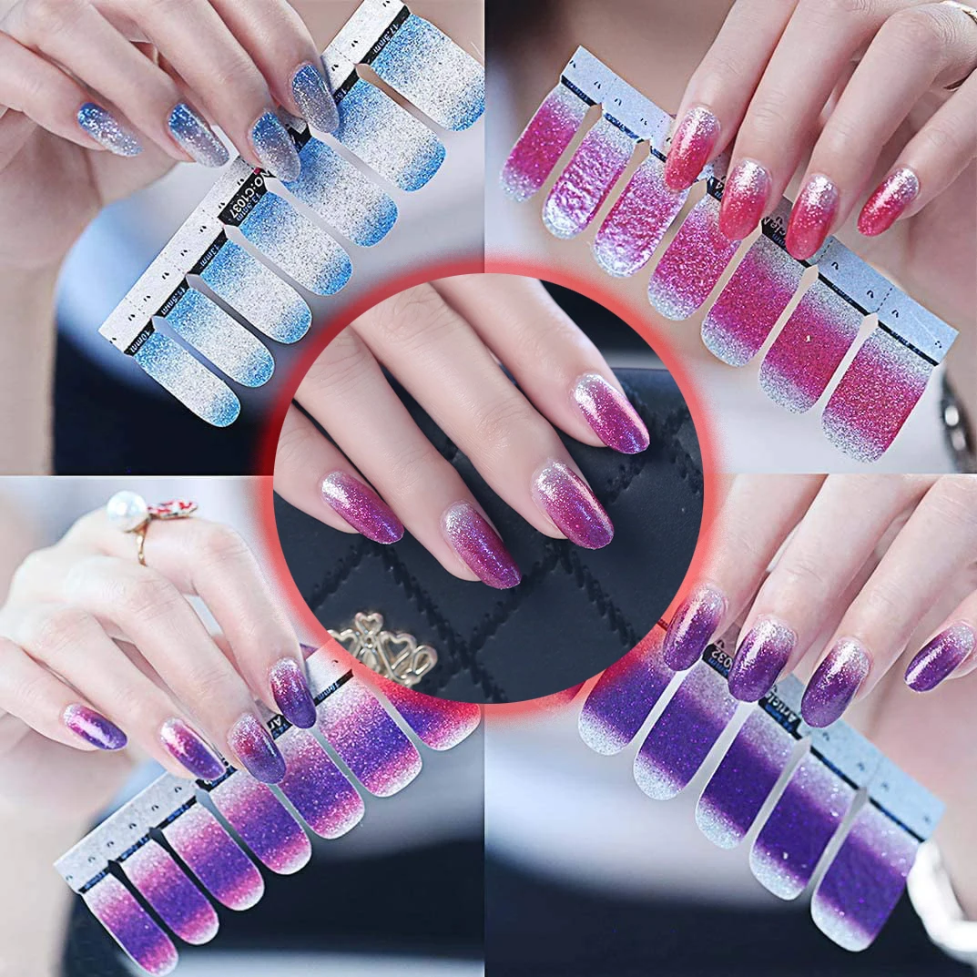 1 Sheets Nail Stickers Glitter Gradient Color Shine Full Wraps Polish Stickers Decal Strips Self-Ashesive Nail Art
1 Sheets Nail Stickers Glitter Gradient Color Shine Full Wraps Polish Stickers Decal Strips Self-Ashesive Nail Art
