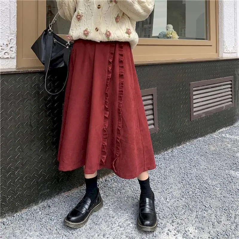 Wine Red Corduroy Tutu Skirt with Fungus Edge 2022 Spring and Autumn New Style All-match Western Skirt Women's Midi Skirt Tassel
Wine Red Corduroy Tutu Skirt with Fungus Edge 2022 Spring and Autumn New Style All-match Western Skirt Women's Midi Skirt Tassel