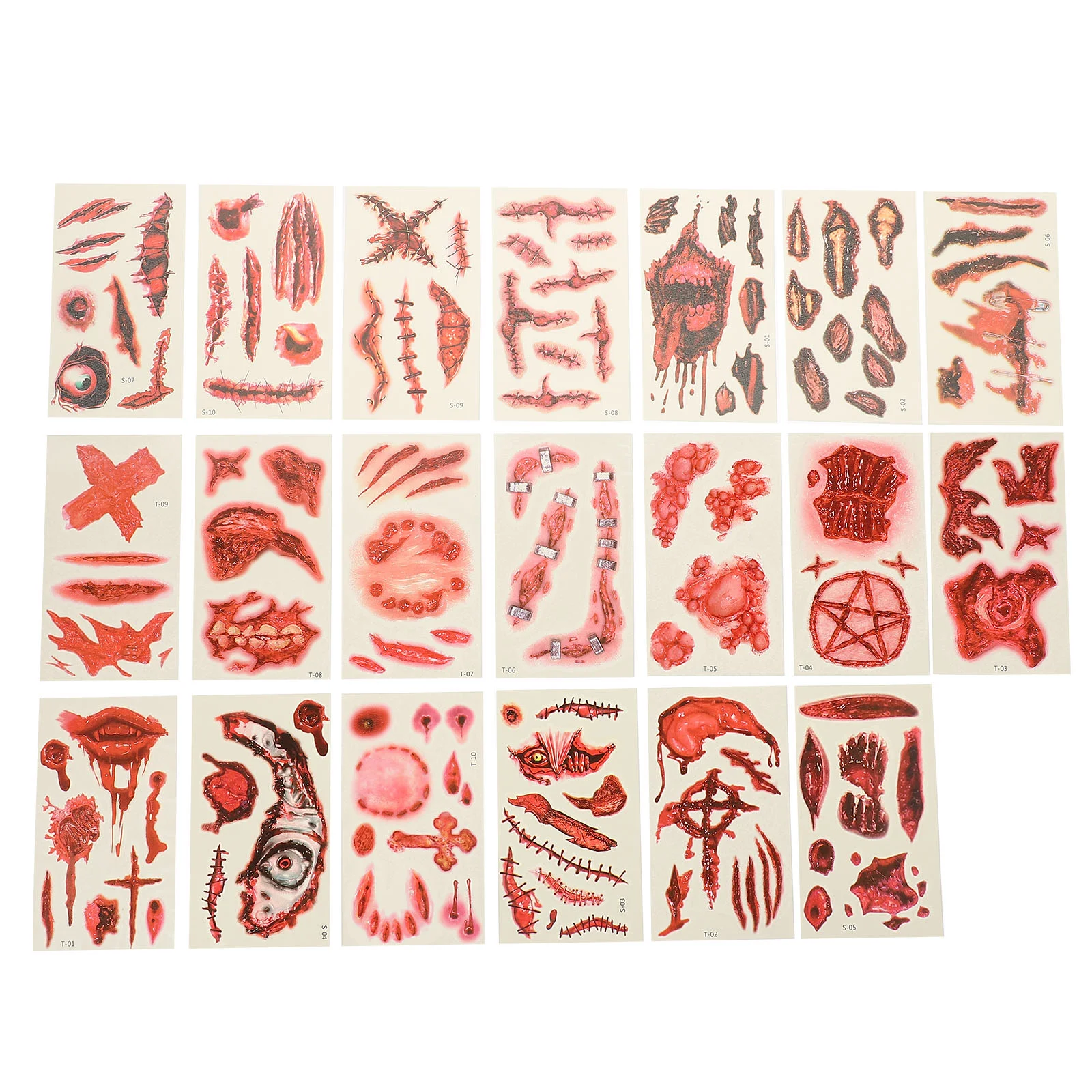 

Scar Stickers Face Temporary Tattoos Halloween Themed Supplies Spoof Wound Decals Facial Makeup Waterproof