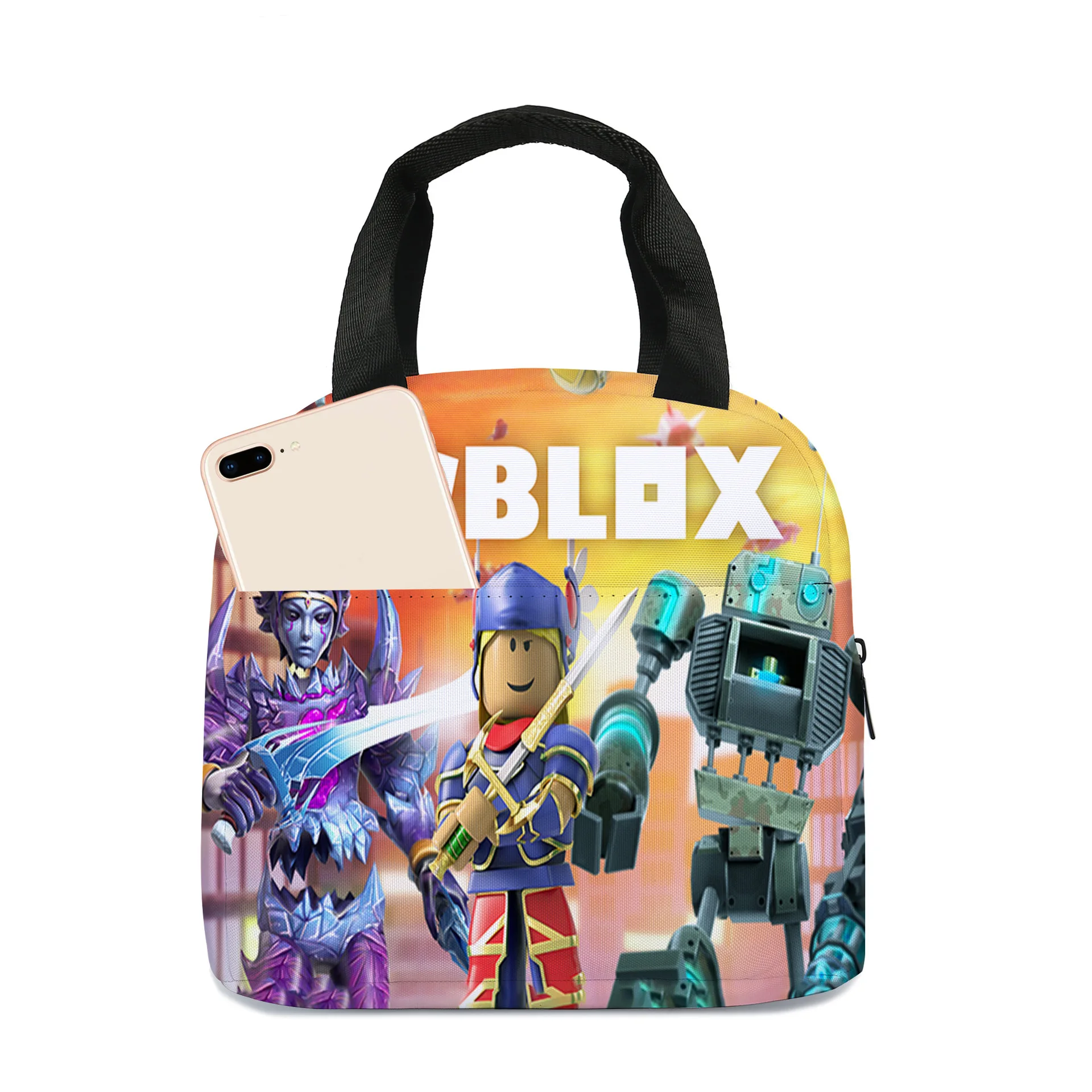 

ROBLOX New Cartoon Cartoon Primary and Middle School Students Lunch Bag Children's Ice Bag Picnic Insulation Zipper Lunch Box