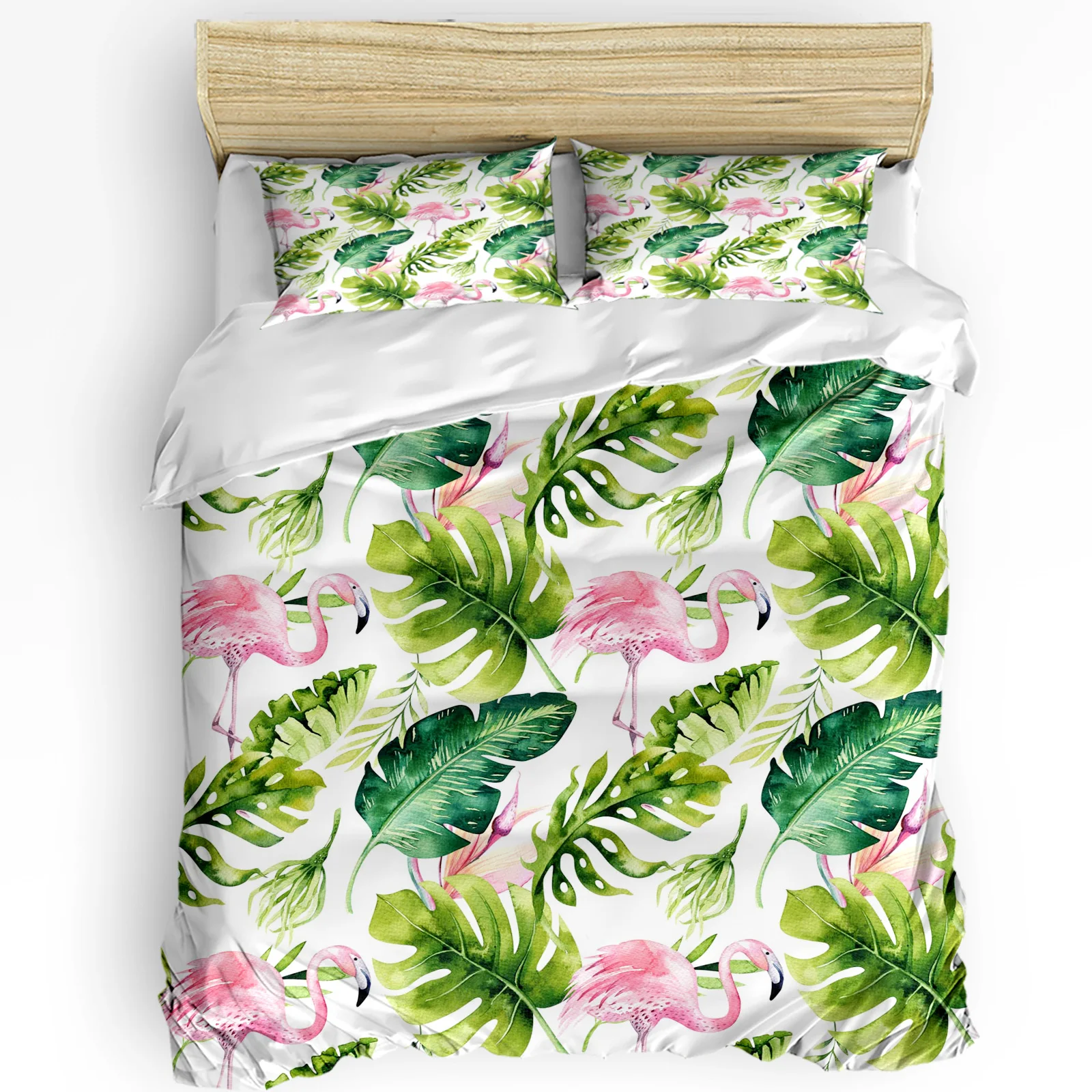 

Tropical Palm Tree Flamingo Printed Comfort Duvet Cover Pillow Case Home Textile Quilt Cover Boy Kid Teen Girl 3pcs Bedding Set