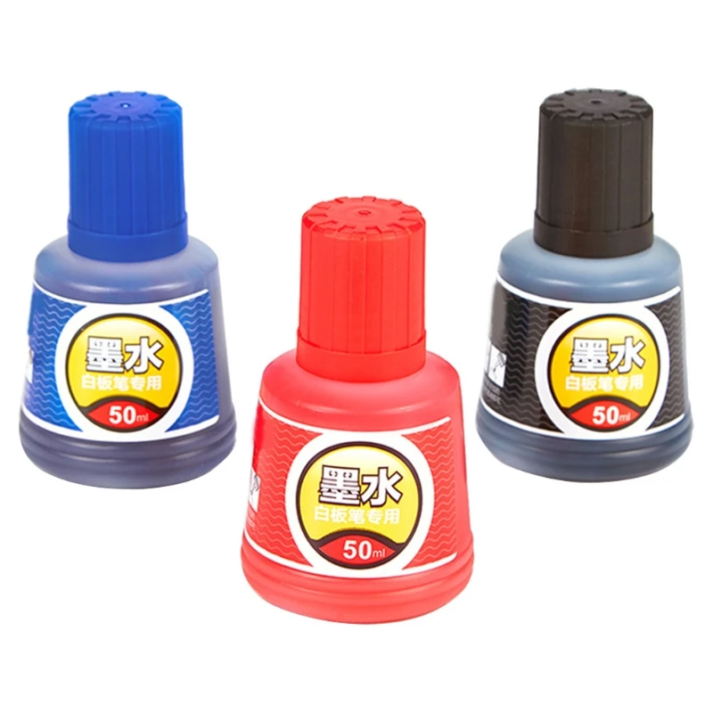 

1 Bottle 50ml Refill Ink for Refilling Inks Whiteboard Marker Pen Black Red Blue 3 Colors Optional School Office Supplies