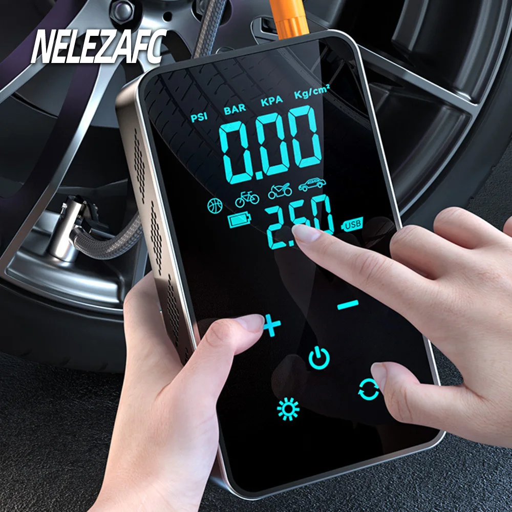 Портативный автомобильный мини-насос для накачивания шин с сенсорным экраном, воздушный компрессор, электрический насос для накачки шин для автомобиля, мотоцикла, велосипеда 
Портативный автомобильный мини-насос для накачивания шин с сенсорным экраном, воздушный компрессор, электрический насос для накачки шин для автомобиля, мотоцикла, велосипеда