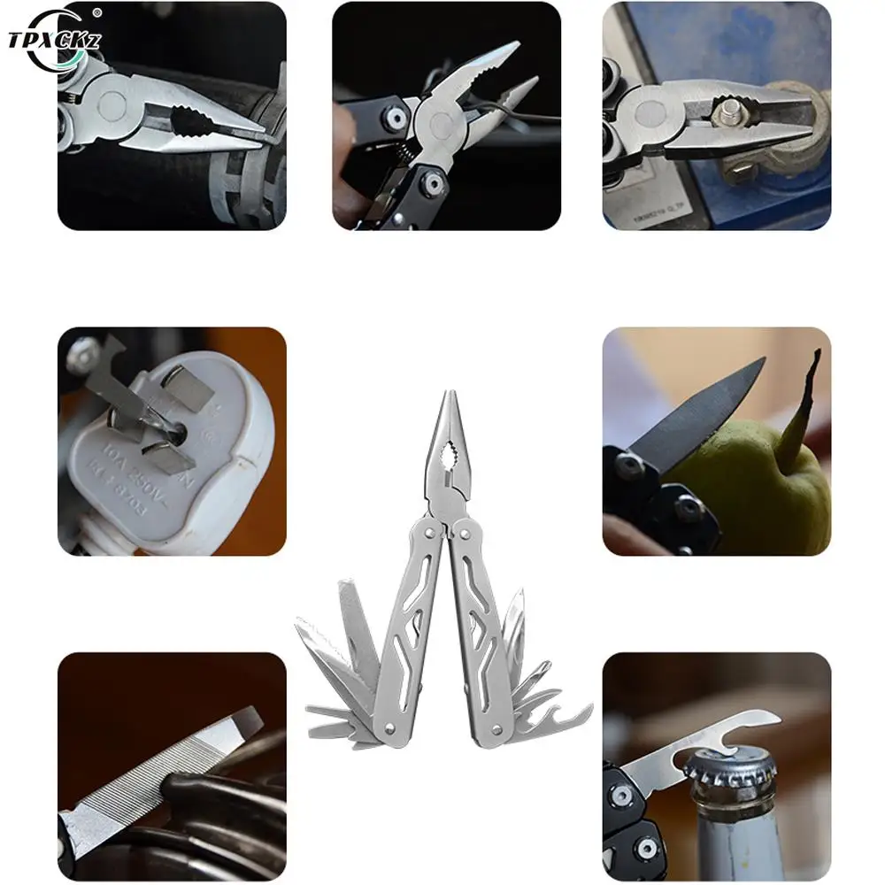 

Portable Mini Outdoor Camping Hiking Survival Tools Multipurpose Knife Stainless Steel Multitool Pliers Knife Screwdriver