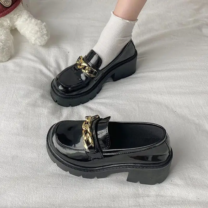 Student Thick-soled High-heeled College Style Small Leather Shoes Women's 2022 New Chain Sweet Personality Single Shoes
Student Thick-soled High-heeled College Style Small Leather Shoes Women's 2022 New Chain Sweet Personality Single Shoes
