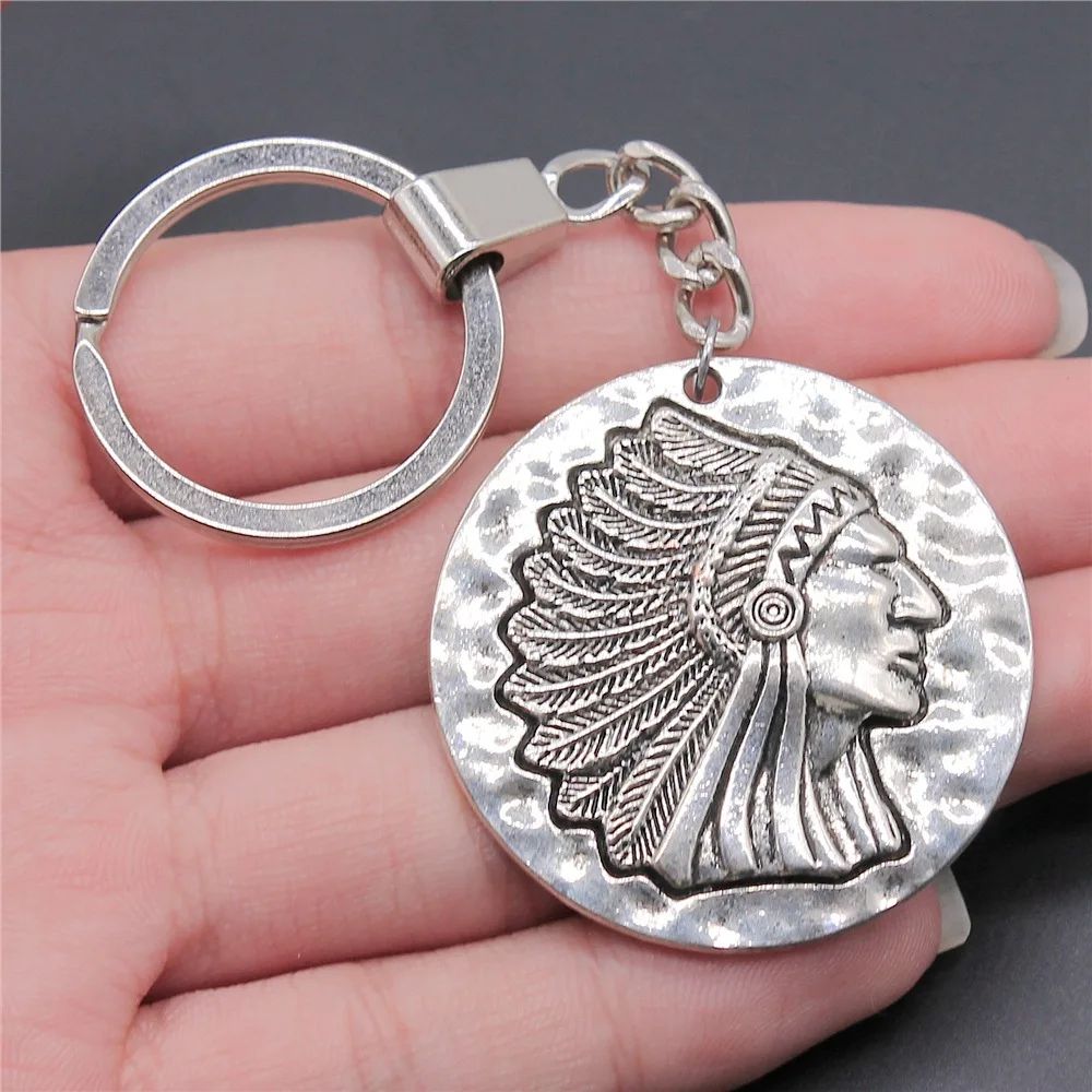 Woemn Men Keychain Dropshipping Antique Silver Color 42x42mm Indian Head Pendant Keyring Gift
Woemn Men Keychain Dropshipping Antique Silver Color 42x42mm Indian Head Pendant Keyring Gift