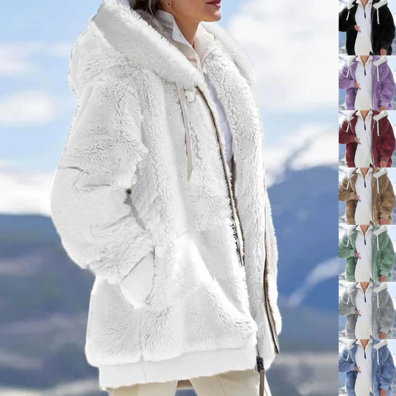 Hot Sale Coat Europe Plush Zip Hooded Jacket 2023 Autumn And Winter Warm Plush And Zipper Pocket Hooded Loose Jacket Women New
Hot Sale Coat Europe Plush Zip Hooded Jacket 2023 Autumn And Winter Warm Plush And Zipper Pocket Hooded Loose Jacket Women New