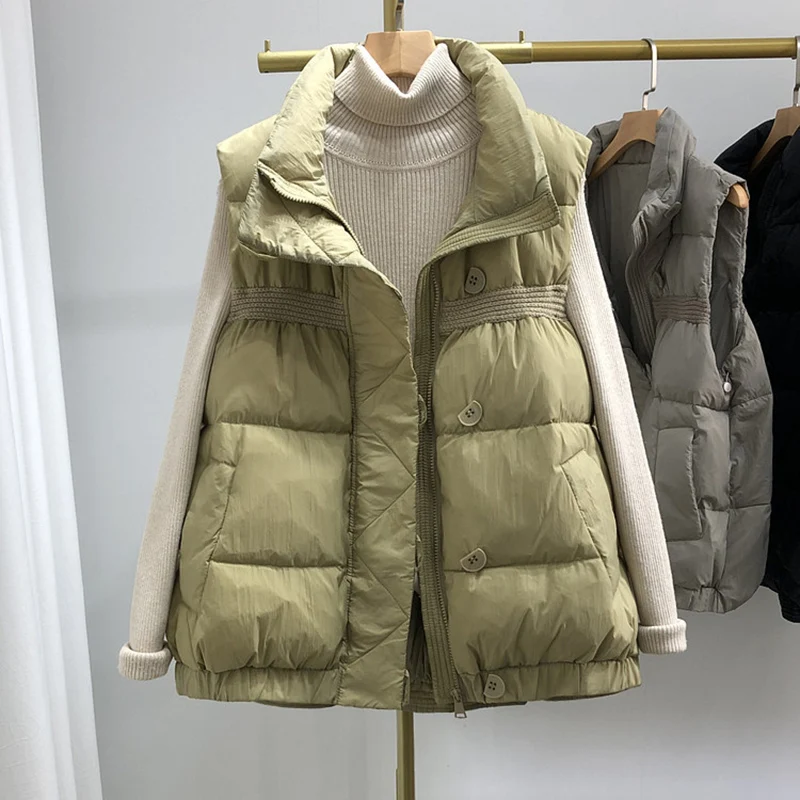 2022 Women White Duck Down Vest Sleeveless Jacket Waistcoat Gilet Stand Collar Fashion Korean Style Warm High Quality Top
2022 Women White Duck Down Vest Sleeveless Jacket Waistcoat Gilet Stand Collar Fashion Korean Style Warm High Quality Top