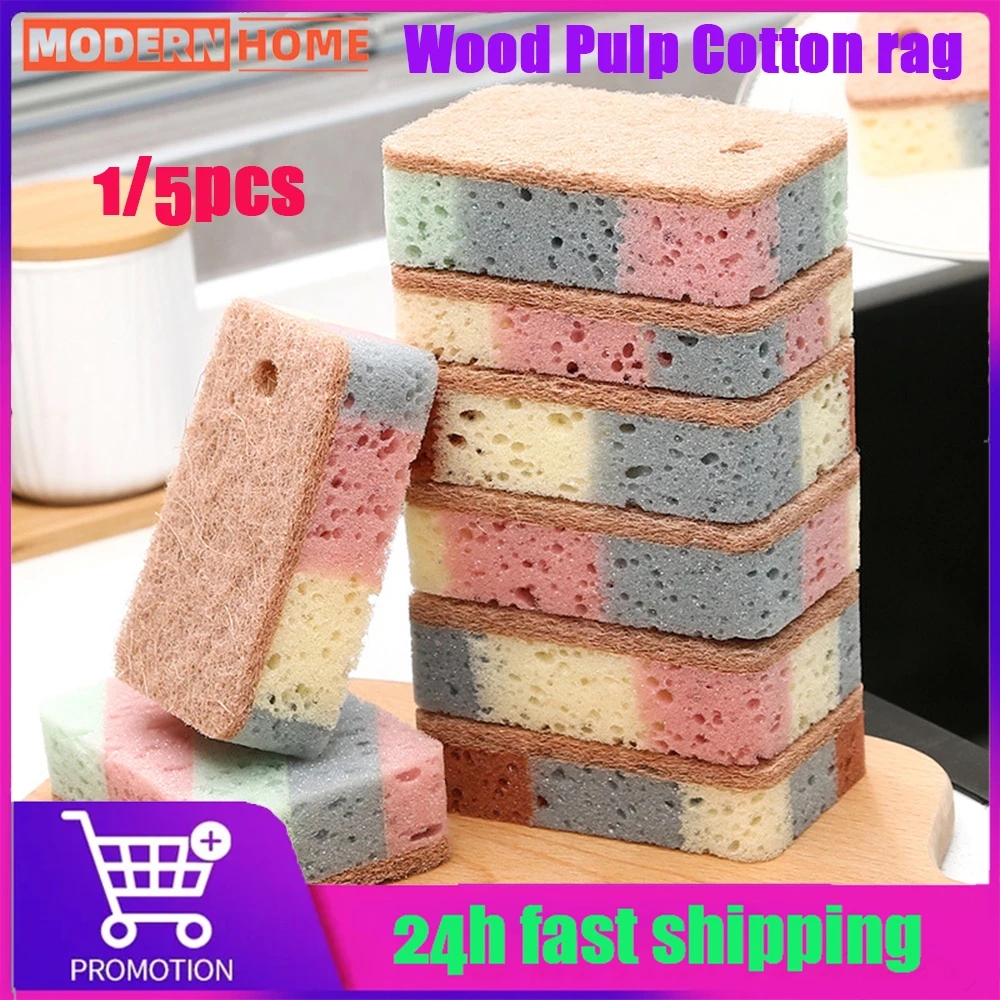 5pcs Wood Pulp Cotton Double-sided Cleaning Sponge Wood Pulp Cotton Dishwashing Sponge Kitchen Sponge Block Household Scouring
5pcs Wood Pulp Cotton Double-sided Cleaning Sponge Wood Pulp Cotton Dishwashing Sponge Kitchen Sponge Block Household Scouring