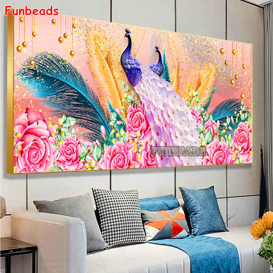 Большая Алмазная 5d картина «сделай сам», абстрактная вышивка павлиньими перьями, розовыми розами, полная квадратная/круглая картина, искусство GG6931 
Большая Алмазная 5d картина «сделай сам», абстрактная вышивка павлиньими перьями, розовыми розами, полная квадратная/круглая картина, искусство GG6931