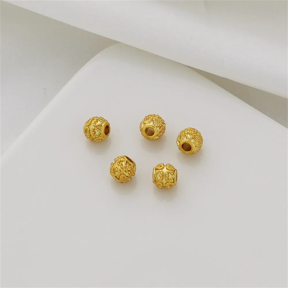 10pcs 18K dumb gold ancient method gold love pattern peach heart ball 7mm round bead chain separated beads diy accessories loose
10pcs 18K dumb gold ancient method gold love pattern peach heart ball 7mm round bead chain separated beads diy accessories loose