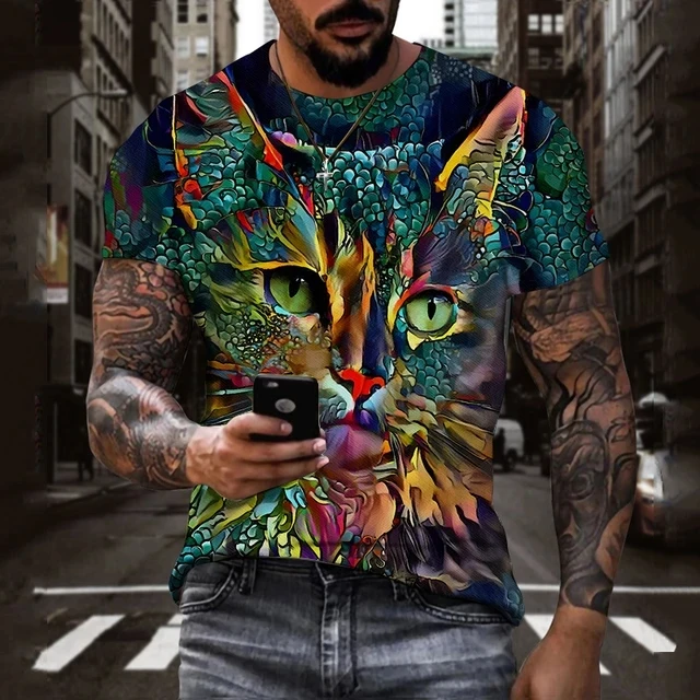 Funny Cat Pattern T-Shirt Fashion Hip Hop Trend Streetwear Leisure O-neck Short Sleeve Tops 3D Harajuku Animal Print Men's Shirt
Funny Cat Pattern T-Shirt Fashion Hip Hop Trend Streetwear Leisure O-neck Short Sleeve Tops 3D Harajuku Animal Print Men's Shirt