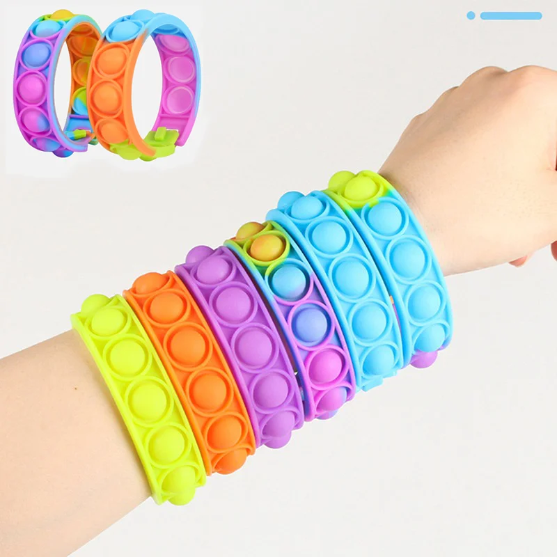 Bracelet Toys Press Hand Fidget Toy Silicone Wristband Portable Push Its Bubble Decompression Toys for Children
Bracelet Toys Press Hand Fidget Toy Silicone Wristband Portable Push Its Bubble Decompression Toys for Children