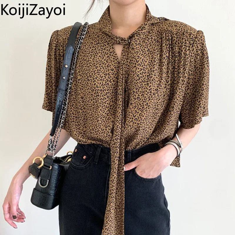 Koijizayoi Summer Leopard Blouse Short Sleeves O Neck Vintage Spring 2022 Shirts Chic Fashion Lady Casual Loose Blusas Outwear
Koijizayoi Summer Leopard Blouse Short Sleeves O Neck Vintage Spring 2022 Shirts Chic Fashion Lady Casual Loose Blusas Outwear