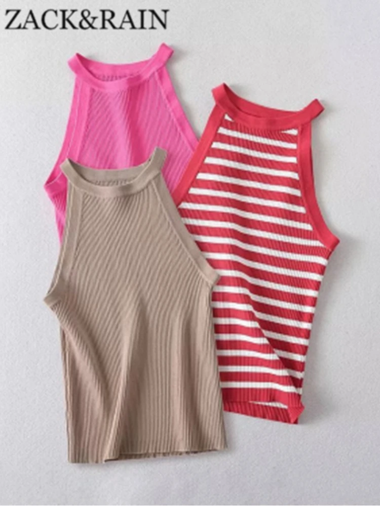 ZACK RAIN Red Striped Knit Camis For Women 2023 Summer Vintage Halterneck Sleeveless Camis Female Chic Tops
ZACK RAIN Red Striped Knit Camis For Women 2023 Summer Vintage Halterneck Sleeveless Camis Female Chic Tops
