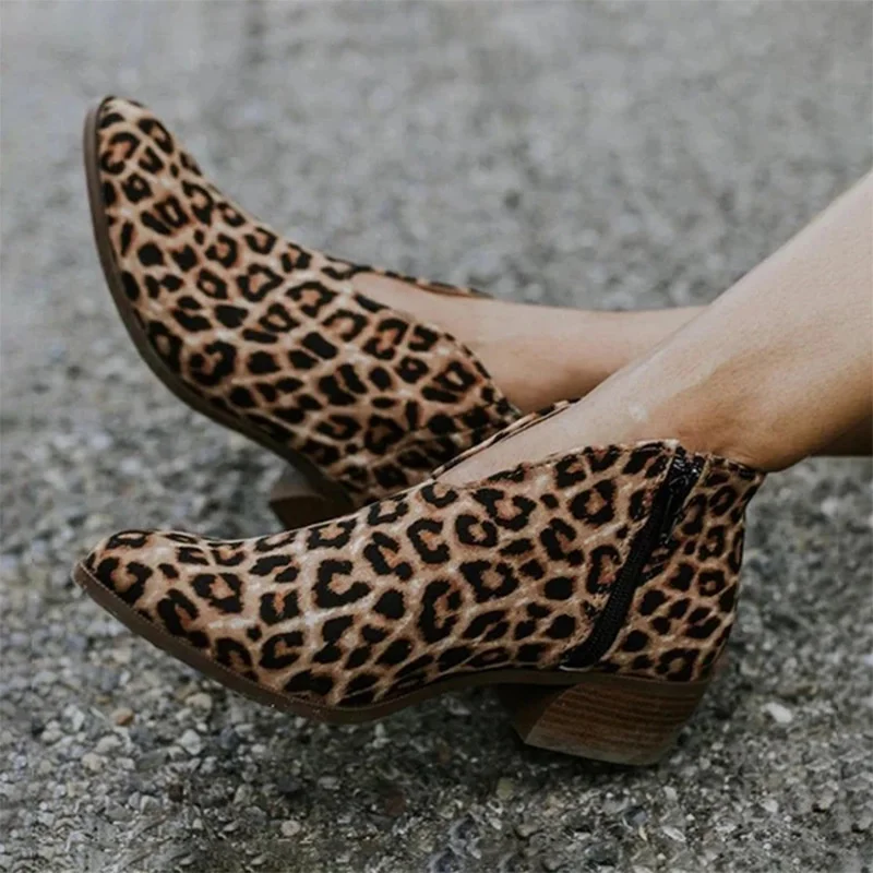 Vintage Ankle Boots Woman Boots Pointed Toe Zipper Med Heel Leopart Spring Autumn Ladies Shoes Women's Short Boots
Vintage Ankle Boots Woman Boots Pointed Toe Zipper Med Heel Leopart Spring Autumn Ladies Shoes Women's Short Boots