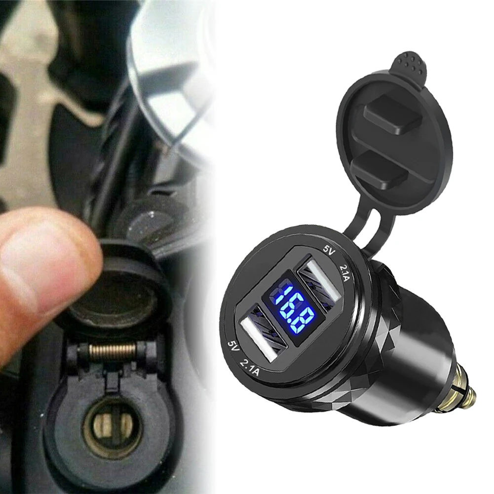 12V-24V Motorcycle Dual USB Charger Power Outlet With Voltmeter EU Plug Cigarette Lighter Socket For Motorcycle Car
12V-24V Motorcycle Dual USB Charger Power Outlet With Voltmeter EU Plug Cigarette Lighter Socket For Motorcycle Car