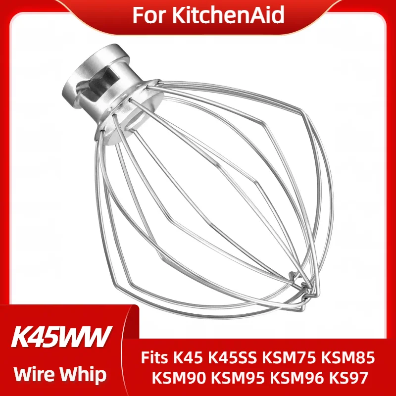 K45WW Stainless Steel Wire Whip for KitchenAid Artisan Series Tilt-Head Mixer 4.5 & 5 Quart Bowl 6 Wire whisk Fits
K45WW Stainless Steel Wire Whip for KitchenAid Artisan Series Tilt-Head Mixer 4.5 & 5 Quart Bowl 6 Wire whisk Fits