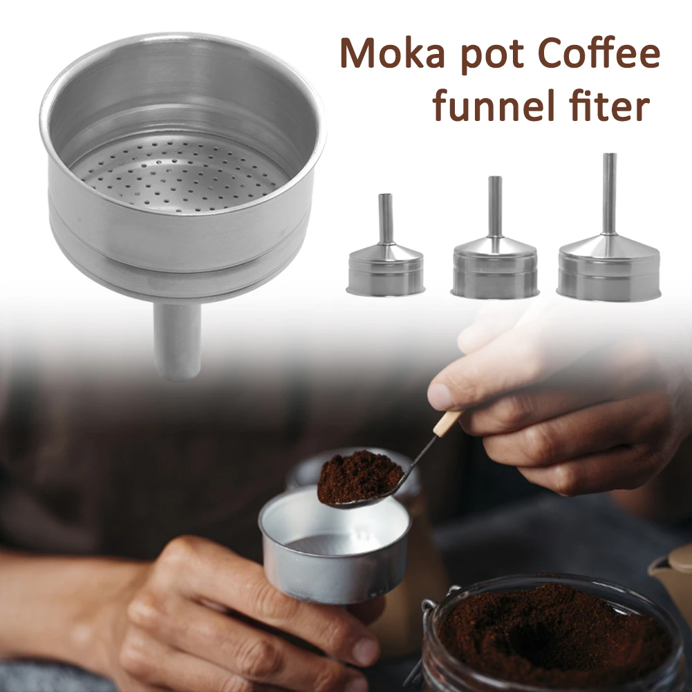 

Moka Pot Replacement Funnel Kits Stainless Steel Funnel Filter Plate With Espresso Coffee Gasket Seals Coffee Maker Accessories