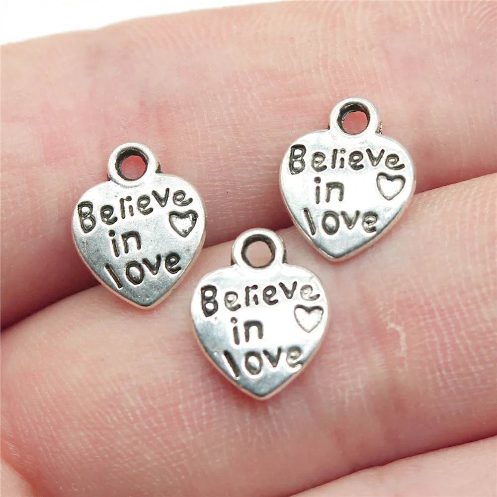 40Pcs 12x9mm Antique Silver Color Believe In Love Heart Charms Pendant Jewelry Making DIY Jewelry Accessories for Jewelry
40Pcs 12x9mm Antique Silver Color Believe In Love Heart Charms Pendant Jewelry Making DIY Jewelry Accessories for Jewelry