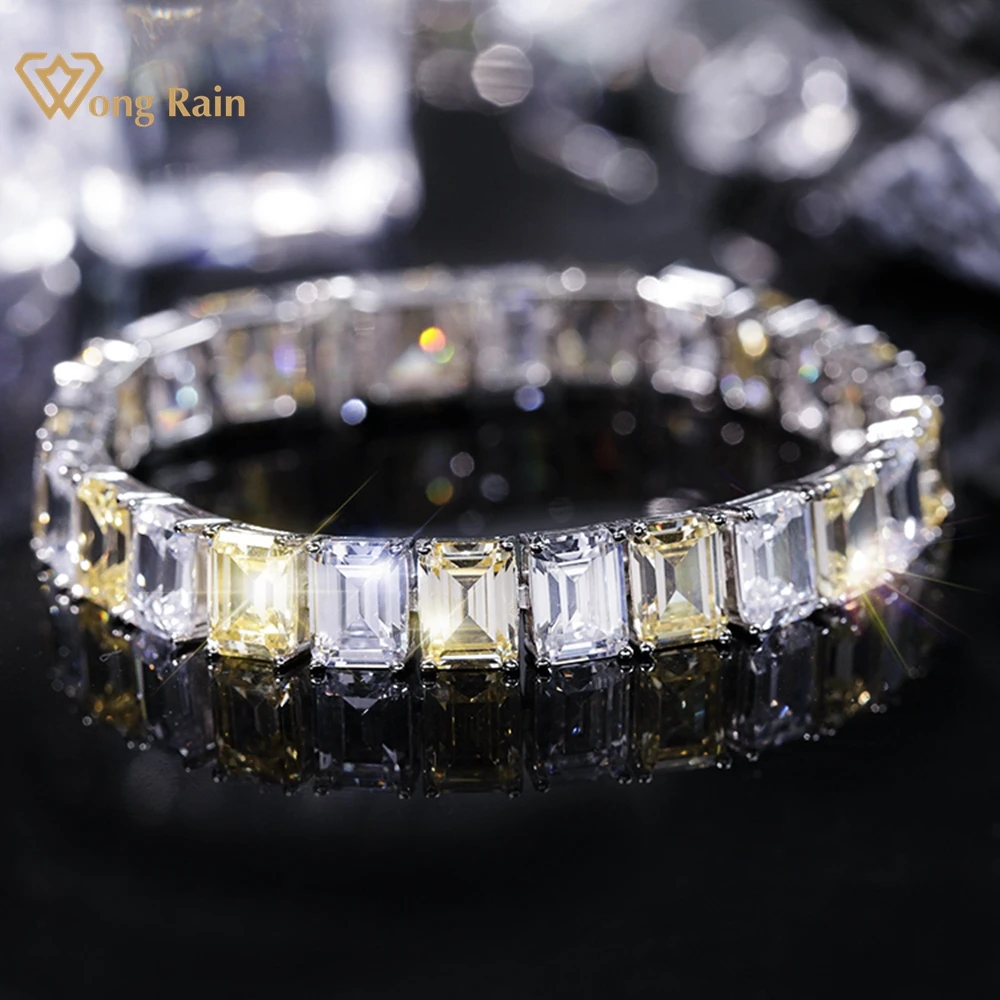 Wong Rain 925 Sterling Silver 3EX Emerald Cut 5*9MM Citrine Created Moissanite Yellow Diamond Charm Bracelets for Men Women Gift
Wong Rain 925 Sterling Silver 3EX Emerald Cut 5*9MM Citrine Created Moissanite Yellow Diamond Charm Bracelets for Men Women Gift