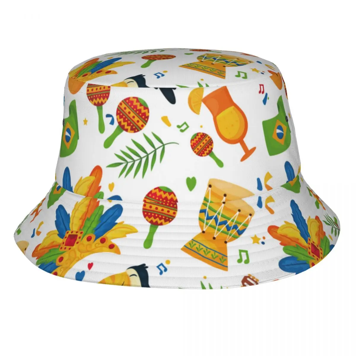 Colorful Brazilian Carnival Bucket Hat Summer Hats Fisherman Hat Foldable Women Men Sunscreen Shade Caps 
Colorful Brazilian Carnival Bucket Hat Summer Hats Fisherman Hat Foldable Women Men Sunscreen Shade Caps